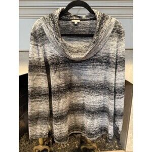 T by Talbots Shirt Womens Sz XLGray Cowl Neck L/S Pullover Cozy Athleisure
